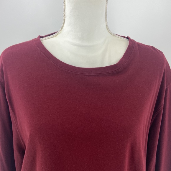 Cato burgundy cotton blend basic long sleeve top - Picture 2 of 14